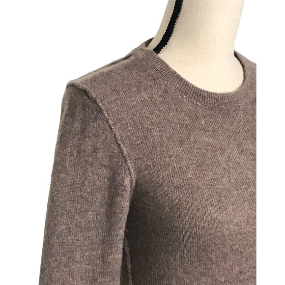 SOLD INHABIT Light Brown Crew Neck Cashmere Sweater Size Large - Picture 3 of 8